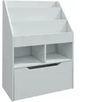 KINDER B&uuml;cherregal Kinderregal mit Schublade, 3 Ablagef&auml;chern, 2 offenen F&auml;chern