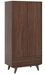BABYKLEIDERSCHRANK 2 T&uuml;ren Mid Holz