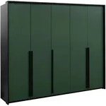 DREHT&Uuml;RENSCHRANK AZIR 255/217/65 cm 4-t&uuml;rig Schwarz