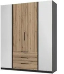 DREHT&Uuml;RENSCHRANK CAGLIARI 200/239/61,9cm 4-t&uuml;rig mit Spiegel Schwarz