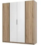 DREHT&Uuml;RENSCHRANK CAGLIARI 200/239/61,9cm 4-t&uuml;rig mit Spiegel Goldfarben