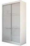 SCHWEBET&Uuml;RENSCHRANK Viva 120/216/61 wei&szlig; mit Lacobel-Glas und...