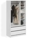 KLEIDERSCHRANK Trento Wei&szlig; mit 2 Schubladen