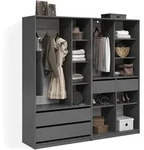 KLEIDERSCHRANK Trento Anthrazit 2er Set