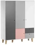 BABYKLEIDERSCHRANK 3 T&uuml;ren Concept Rosa