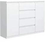 KOMMODE NUDO 120/101,5/39cm mit 4 Schubladen 2 T&uuml;ren Wei&szlig;