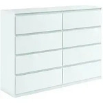 KOMMODE NUDO 138,5/101,5/39cm mit 8 Schubladen T&uuml;ren Wei&szlig;