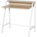 SCHREIBTISCH, MDF, Eisen, Wei&szlig;+Eiche