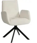SESSEL Drehbar Loungesessel mit Armlehne Wolle-Leinenoptik Cremewei&szlig;