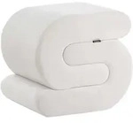 POUF Chenillegewebe Cremewei&szlig; Arcadia