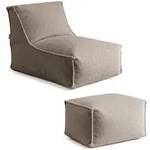 SITZSACK Boucl&eacute; Doze mit Hocker