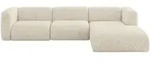 ECKSOFA Ottomane Rechts MIRA-L2 318x179x89 Creme Velours