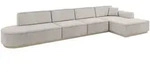 ECKSOFA Ottomane Rechts IREA-L3 - 413x171x83 cm Hellbraun