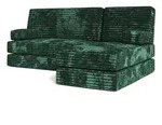 ECKSOFA NOTIA modulares Boneless Sofa mit Schlaffunktion Gr&uuml;n Kordstoff