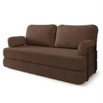 BETTSOFA NIKSI aus Schaumstoff Bucle-Stoff Braun Schlaffunktion