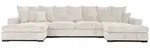 WOHNLANDSCHAFT Dahlia mit Schlaffunktion und Bettkasten in U-Form - Creme Chenille