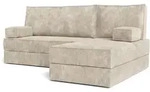 ECKSOFA NOTIA modulares Boneless Sofa mit Schlaffunktion Creme Kordstoff