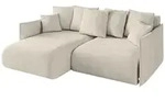 ECKSOFA Ottomane links ONESK-L 216x177x72 Ecru Velours