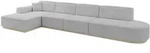 ECKSOFA Ottomane Links IREA-L3 - 412x165x80 cm Hellgrau