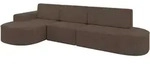 ECKSOFA mit Schlaffunktion Ottomane Links MARI L2-S 368X167X85 Braun Velours