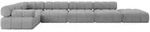 ECKSOFA modulares Sofa Felto-L3 - 475x190x70 cm Hellgrau Velours