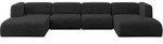 WOHNLANDSCHAFT MIRA-U2 408x179x70 Schwarz Velours