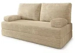 BETTSOFA SILAR aus Schaumstoff Kordstoff Creme Schlaffunktion
