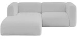 ECKSOFA Ottomane Links MIRA-L1 227x179x89 Hellgrau Boucl&eacute;