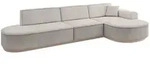 ECKSOFA Ottomane Rechts MARI-L2-v1 - 328x171x83 cm Hellbraun Velours