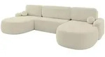 WOHNLANDSCHAFT mit Schlaffunktion und Bettkasten LIRA-U - 335x172x89 Beige