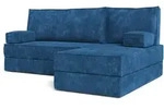 ECKSOFA NOTIA modulares Boneless Sofa mit Schlaffunktion Blau Kordstoff