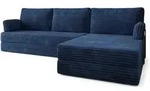 ECKSOFA ANKO modulares Boneless Sofa mit Schlaffunktion Blau Kordstoff