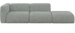 SOFA Ottomane Links MIRA-S3 296x89x70 Gr&uuml;n Velours