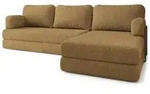 ECKSOFA LEA modulares Boneless Sofa mit Schlaffunktion Orange Boucle-Stoff