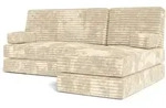 ECKSOFA NOTIA modulares Boneless Sofa mit Schlaffunktion Creme Kordstoff