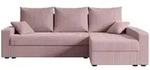 ECKSOFA mit Schlaffunktion und Bettkasten ALESIA-L 231x140x90 cm Rosa Cord