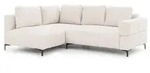 ECKSOFA Cardea in Bubble-Optik aus weichem Creme Strukturstoff mit hohem Sitzkomfort