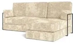 ECKSOFA NOTIA modulares Boneless Sofa mit Schlaffunktion Creme Kordstoff