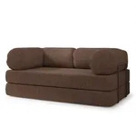 BETTSOFA EIREN aus Schaumstoff Bucle-Stoff Braun Schlaffunktion