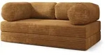 BETTSOFA ALVIO aus Schaumstoff Kordstoff Orange Schlaffunktion