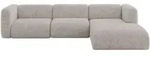 ECKSOFA Ottomane Rechts MIRA-L2 318x179x89 Hellgrau Velours