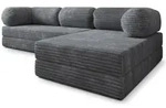 ECKSOFA ETERA modulares Boneless Sofa mit Schlaffunktion Grau Kordstoff