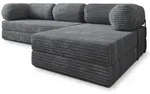 ECKSOFA ETERA modulares Boneless Sofa mit Schlaffunktion Grau Kordstoff