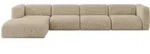 ECKSOFA Ottomane Links MIRA-L3 409x179x70 Braun Velours