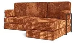 ECKSOFA NOTIA modulares Boneless Sofa mit Schlaffunktion Braun Kordstoff