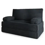 BETTSOFA LADIA aus Schaumstoff Kordstoff Schwarz Schlaffunktion