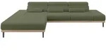 ELEKTRISCHES ECKSOFA Links MONA 316x205x85 Gr&uuml;n Boucl&eacute;