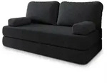 BETTSOFA NIKSI aus Schaumstoff Bucle-Stoff Schwarz Schlaffunktion