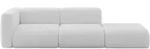 SOFA Ottomane Links MIRA-S3 296x89x70 Hellgrau Boucl&eacute;