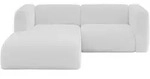 ECKSOFA Ottomane Links MIRA-L1 227x179x89 Wei&szlig; Boucl&eacute;